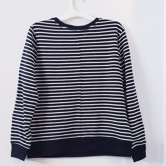 Women's striped long sleeve  V-Neck pullover - Picture 3 of 5